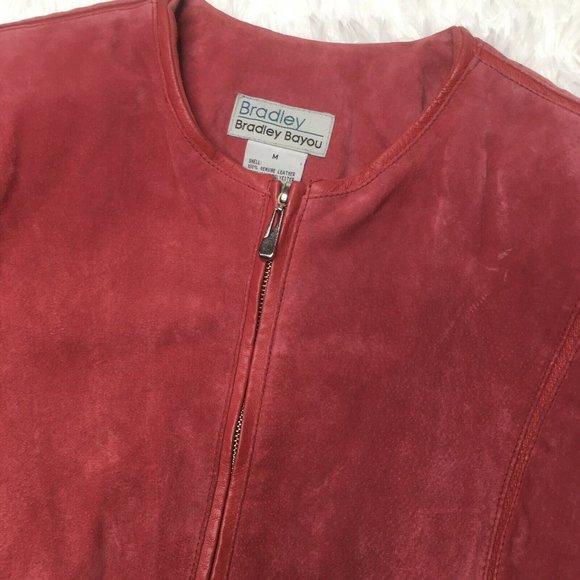 Bradley Bayou Medium Red Full Zip 100% Genuine Lea - Picture 3 of 8